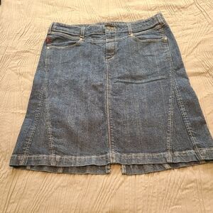 Levis Women Midi Denim Skirt Western Country 98% Cotton Size 12